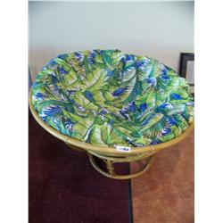 Vintage bamboo & Hawaiian pillow comfort chair