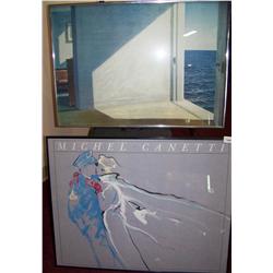(2) Piece art lot 1. Edward Hopper 1. Michael Canetti both framed behind glass