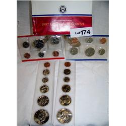Multi Piece coin lot Inclu:(2) 1977 Proof Coin Sets (1) 1987 Uncirculated Coin Set w/ P & D Mint Mrk