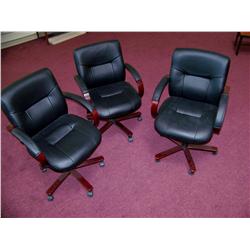 Choice of 3 like new, leather  office chairs