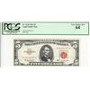 Image 1 : $5 1963 RED SEAL PCGS 64