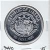 Image 1 : LIBERIA SILVER $10 .9442 OF AN OUNCE PURE SILVER
