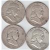 Image 1 : 4 SILVER FRANKLIN HALF DOLLARS