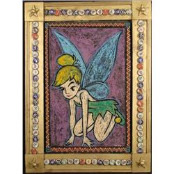 Bob Zeno Tinker Bell Original Painting w/Folk Art Frame