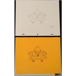 Cel Spongebob Animation Original Bouncing Drawing
