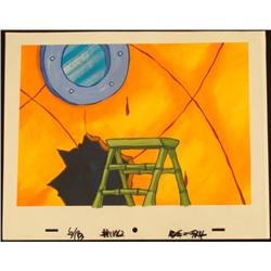Ladder Original Background Production Cel SpongeBob Art