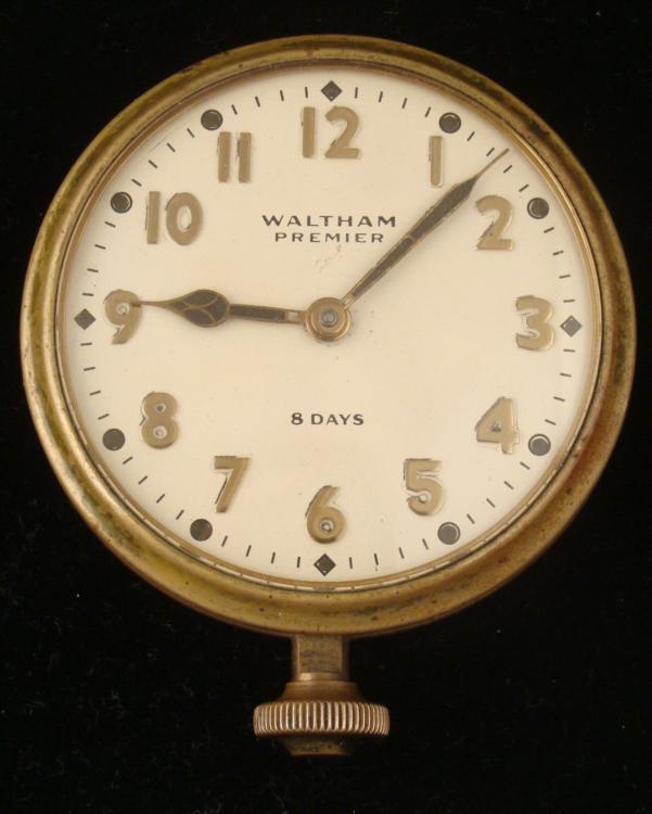 Waltham Premier 8 Days Automobile Car Clock Antique