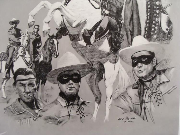 Clayton Moore Lone Ranger Art Faschan Signed Print Ltd