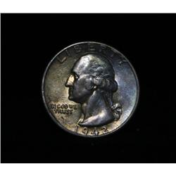 Pastel rainbow toned 1942-p Washington Quarter 25c Grades au58/slider