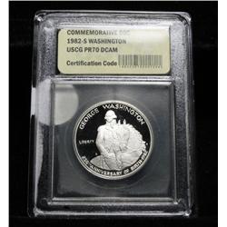 1982-s George Washington Silver Proof Commemorative 50c Graded PR70 DCAM