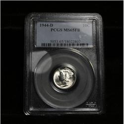 PCGS 1944-d Liberty Head 'Mercury' Dime Graded ms65 FSB