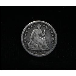 1851-p Seated Liberty Half Dime 1/2 10c Grades vf30