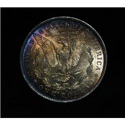 ***RARE  1881-o rainbow toned Morgan Dollar grades gem uncirculated ms65  RARE***