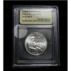 1993-w James Madison & The Bill of Rights Uncirculated Commemorative 50c Graded ms70