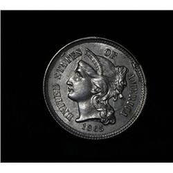 1865 3 Cent  Nickel Grades ms64  CIVIL WAR ISSUE