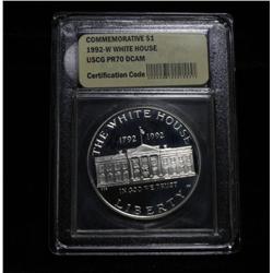 1992-w White House Commemorative Proof Dollar Graded PR70 DCAM