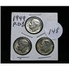 Image 1 : Private consignment - This lot is 3 Roosevelt dimes, 1949-p, 1949-d, 1949-s