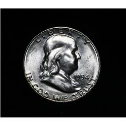 1954-s Franklin Half Dollar 50c Grades Choice Uncirculated ms64