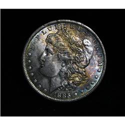 1885-o Rainbow Toned Morgan Dollar Grades Choice Uncirculated ms64