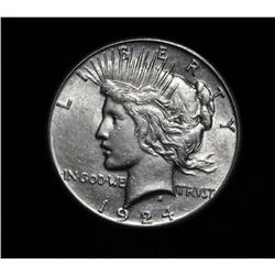 1924-s Peace Dollar $1 Grades Almost Uncirculated au58/Slider