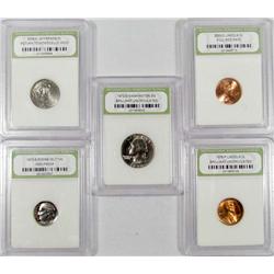 LOT OF 5 INB CASED COINS