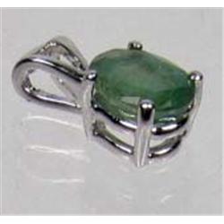 STERLING SILVER AND COLUMBIAN EMERALD PENDANT - 4.9 CTW