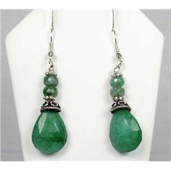 PAIR OF NATURAL EMERALD EARRINGS - 37 CTS. TW
