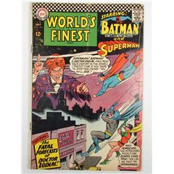 1966 "WORLD'S FINEST" COMIC BOOK NO. 160 W/ BATMAN & SUPERMAN - 12 CENT COVER