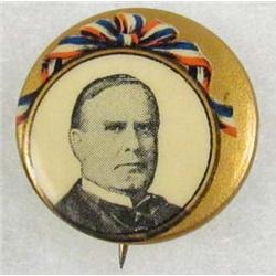 1896 WILLIAM MCKINLEY CAMPAIGN CELLULOID PINBACK BUTTON