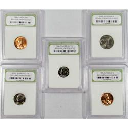 LOT OF 5 INB CASED COINS