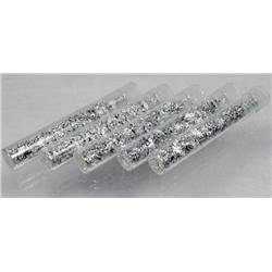LOT OF 5 VIALS OF SILVER FLAKES