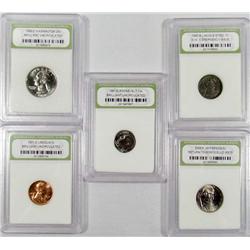LOT OF 5 INB CASED COINS