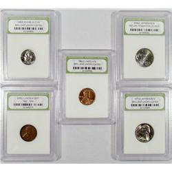 LOT OF 5 INB CASED COINS