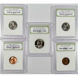 LOT OF 5 INB CASED COINS