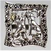 Image 1 : STERLING SILVER BLACK & GREEN TOPAZ WOLF RING - SZ. 5.75