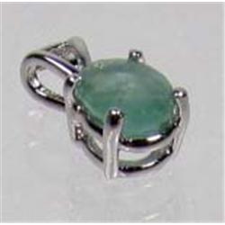 STERLING SILVER AND COLUMBIAN EMERALD PENDANT - 4.8 CTW