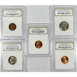 LOT OF 5 INB CASED COINS