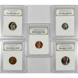 LOT OF 5 INB CASED COINS