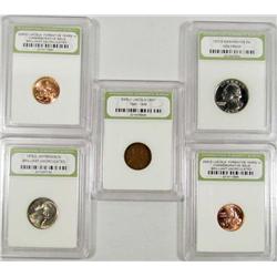 LOT OF 5 INB CASED COINS