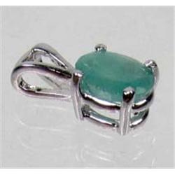 STERLING SILVER AND COLUMBIAN EMERALD PENDANT - 4.6 CTW