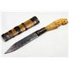 Image 1 : HAND CARVED BONE TIGER KNIFE AND SCABBARD