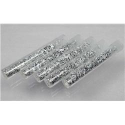 LOT OF 5 VIALS OF SILVER FLAKES