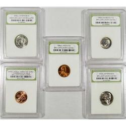 LOT OF 5 INB CASED COINS