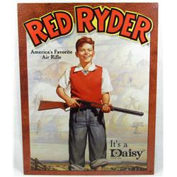 DAISY RED RYDER METAL ADVERTISING SIGN - APROX. 12.5" X 16"