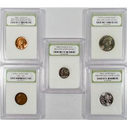 LOT OF 5 INB CASED COINS