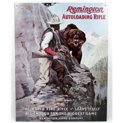 REMINGTON ARMS CO. METAL ADVERTISING SIGN - APROX. 12.5" X 16"