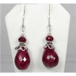 PAIR OF NAURAL AFRICAN RUBY EARRINGS - 118 CT. TW