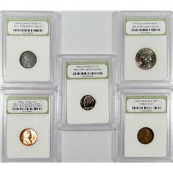 LOT OF 5 INB CASED COINS