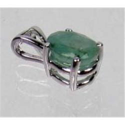STERLING SILVER AND COLUMBIAN EMERALD PENDANT - 4.9 CTW