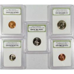 LOT OF 5 INB CASED COINS